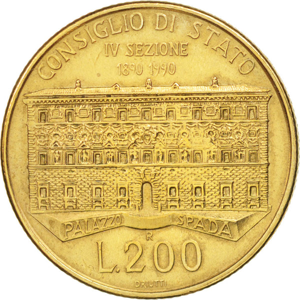 Italy Coin 200 Lire Palazzo Spada | Libertine | Palazzo Spada | KM135 | 1990
