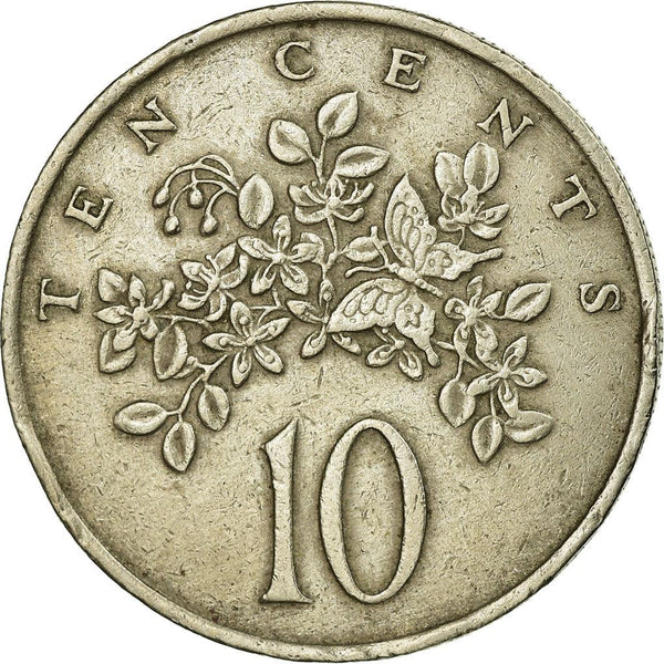 Jamaica Coin | 10 Cents Coin | Butterfly | Flower | KM47 | 1969 - 1989