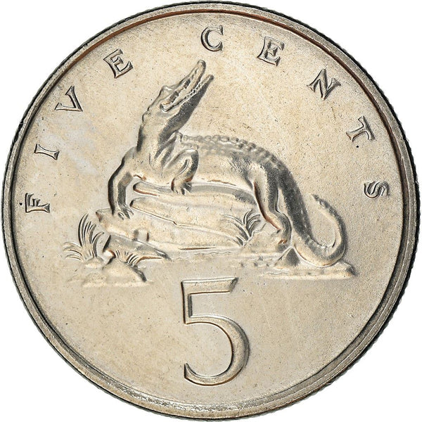 Jamaica Coin | 5 Cents Coin | American Crocodile | KM46a | 1990 - 1993