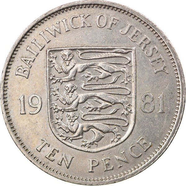 Jersey 10 Pence Coin | Queen Elizabeth II | KM49 | 1981