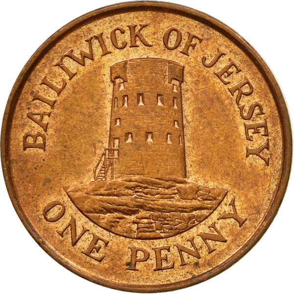 Jersey Coin Islander 1 Penny | Queen Elizabeth II | Le Hocq Watch Tower | KM103 | 1998 - 2016