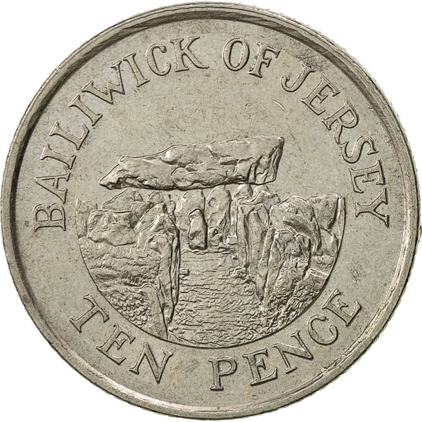 Jersey Coin Islander 10 Pence | Queen Elizabeth II | Faldouet Dolmen | KM57.2 | 1992 - 1997