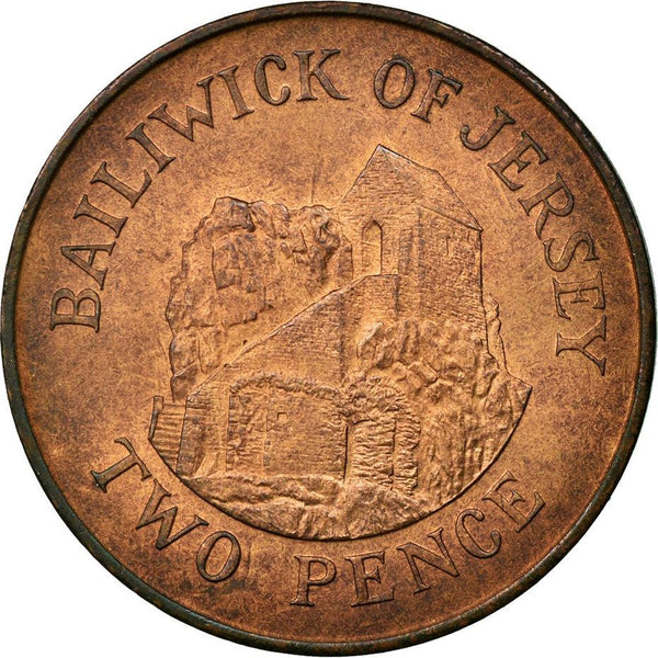 Jersey Coin Islander 2 Pence | Queen Elizabeth II | Saint Helier | KM55 | 1983 - 1992