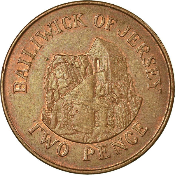 Jersey Coin Islander 2 Pence | Queen Elizabeth II | Saint Helier | KM55b | 1992 - 1997