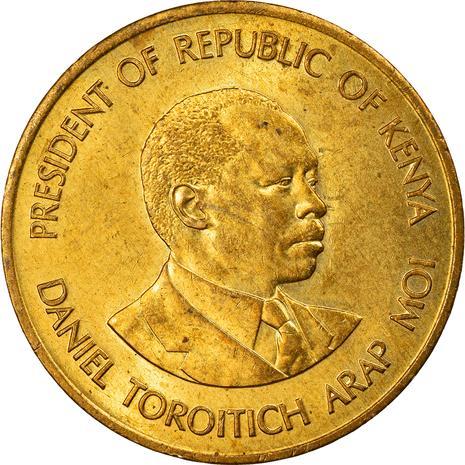 Kenya 5 Cents | President of Kenya 1989 - 2002 Coin | KM17 | 1978 - 1991