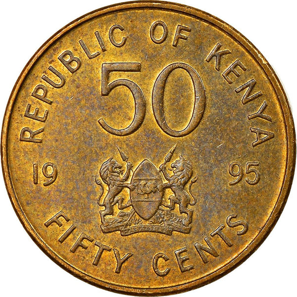 Kenya 50 Cents Coin | Daniel Toroitich Arap Moi | KM28 | 1995 - 1997