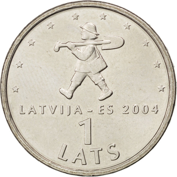 Latvia Coin Latvian 1 Lats | Spriditis | Fairytale | Shovel | KM61 | 2004