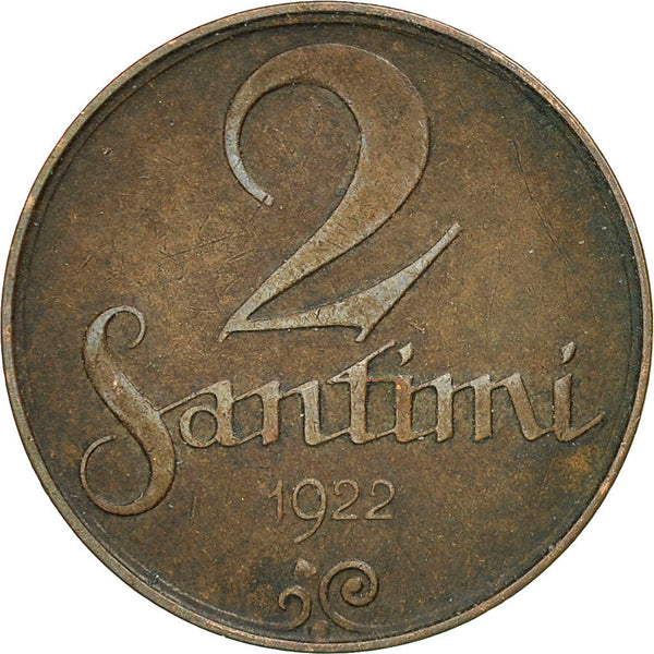 Latvia Coin Latvian 2 Santimi | Ribbon | KM2 | 1922 - 1932