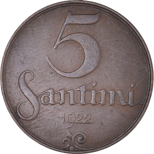 Latvia Coin Latvian 5 Santimi | Ribbon | KM3 | 1922 - 1923