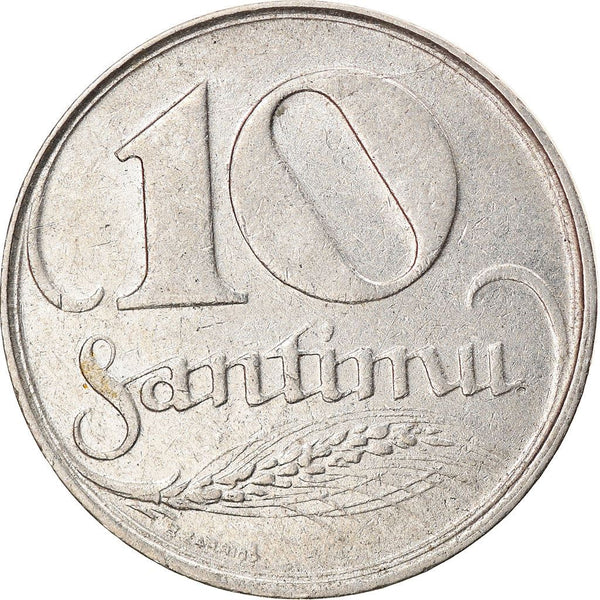 Latvian 10 Santimu Coin | Ribbon | Latvia | KM4 | 1922