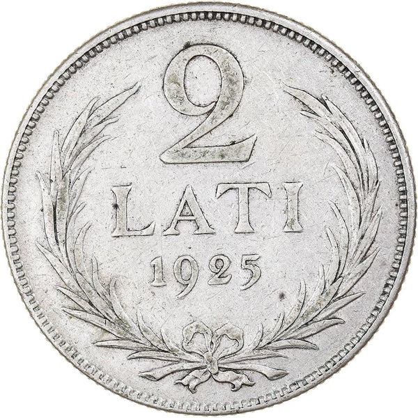 Latvian 2 Lati Coin | Silver | KM8 | 1925 - 1926