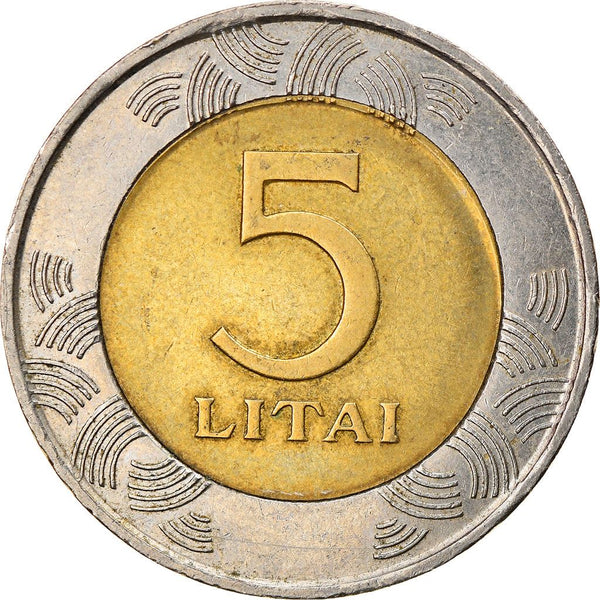 Lithuania 5 Litai Coin | Vytis | KM113 | 1998 - 2014