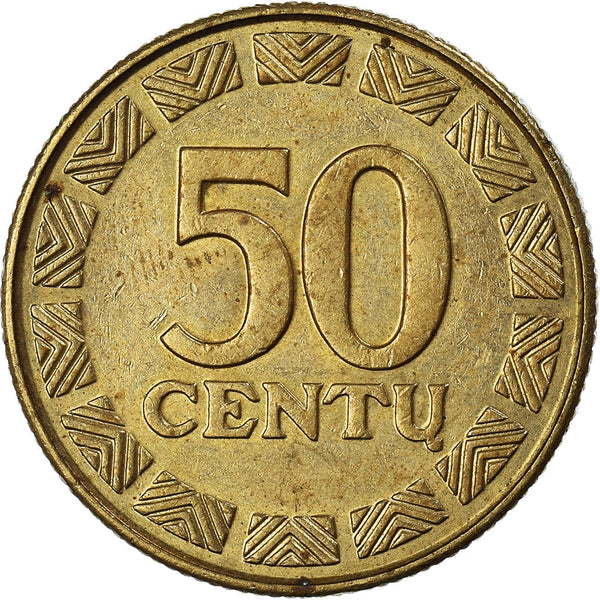 Lithuania Coin Lithuanian 50 Centų | Vytis | Knight | Horse | KM108 | 1997 - 2014