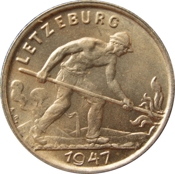 Luxembourg | 1 Franc Coin | Charlotte | KM46.1 | 1946 - 1947