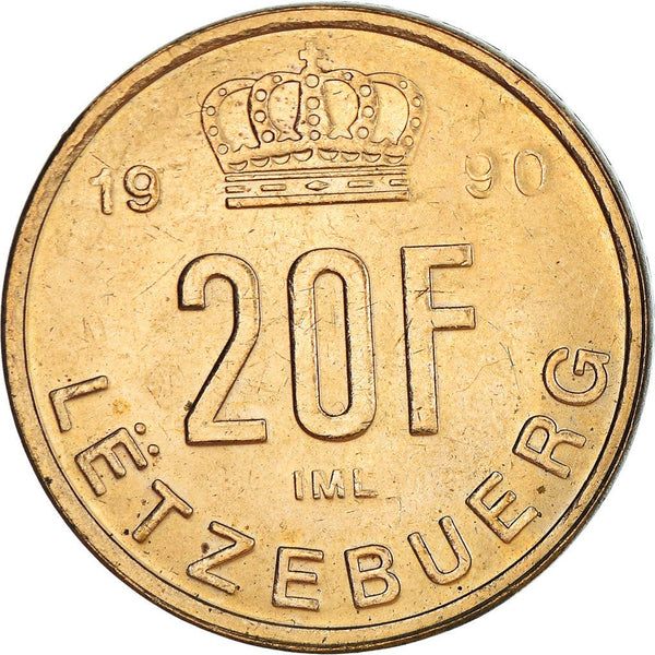 Luxembourg | 20 Francs Coin | Prince Jean | 1990 - 1995