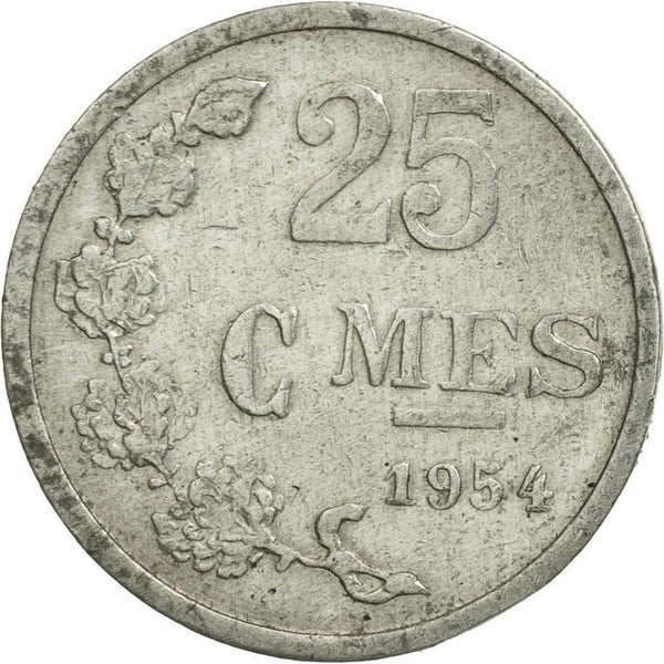 Luxembourg Coin Luxembourger 25 Centimes| Charlotte | KM45a | 1954 - 1972