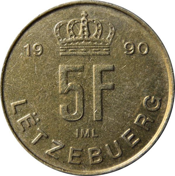 Luxembourg Coin Luxembourger 5 Francs | Prince Jean | KM65 | 1989 - 1995