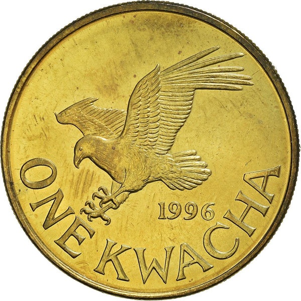 Malawi 1 Kwacha Coin | President Bakill Muluzi | Fish Eagle | KM28 | 1996 - 2003
