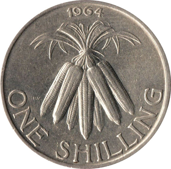 Malawi 1 Shilling Coin | Hastings Banda | Corn | KM2 | 1964 - 1968