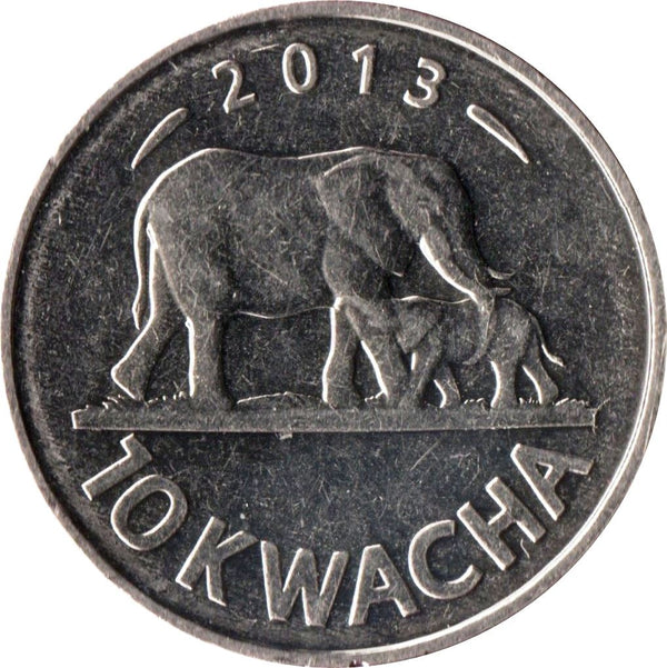 Malawi 10 Kwacha Coin | Elephant | KM214 | 2012 - 2018