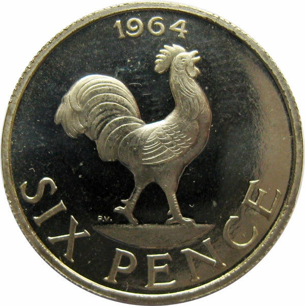 Malawi 6 Pence Coin | Hastings Banda | Rooster | KM1 | 1964 - 1967