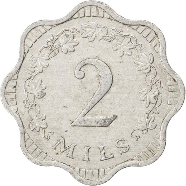 Malta Coin Maltese 2 Mils | Maltese Cross | KM5 | 1972 - 2007