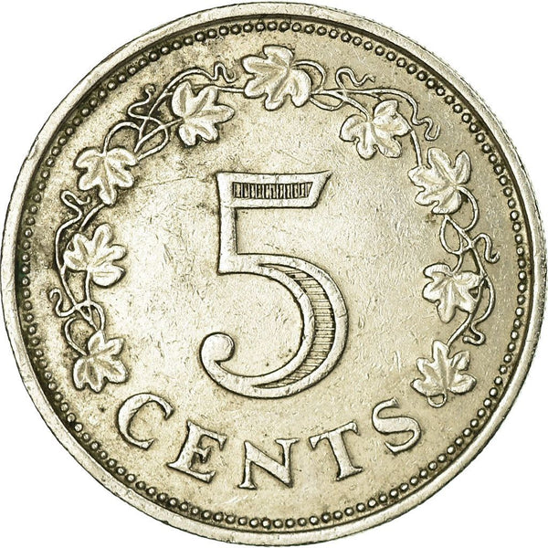 Malta Coin Maltese 5 Cents | Ritual Altar | Hagar Qim Temple | KM10 | 1972 - 1981