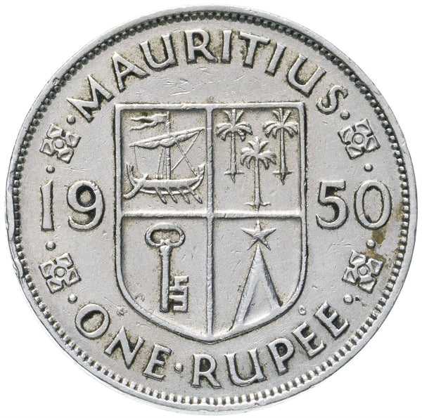 Mauritius | 1 Rupee Coin | King George VI | KM29 | 1950 - 1951