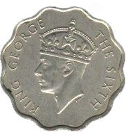 Mauritius 10 Cents | King George VI | KM30 | 1952