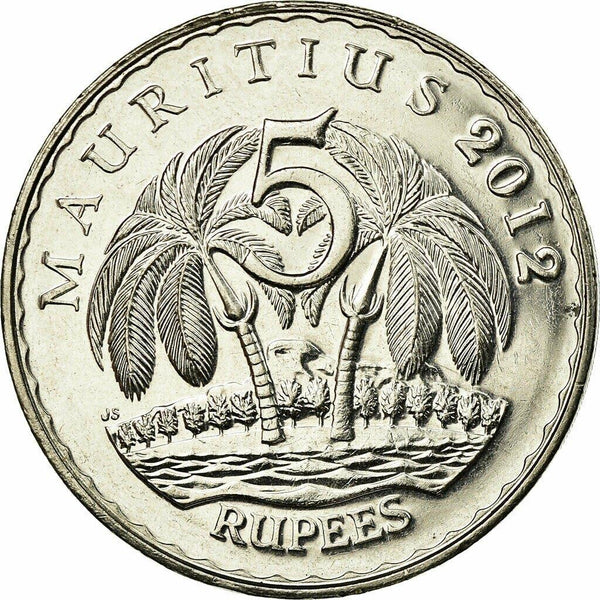 Mauritius 5 Rupees - Seewoosagur Ramgoolam | Palm Trees Coin | KM56a | 2012 - 2018