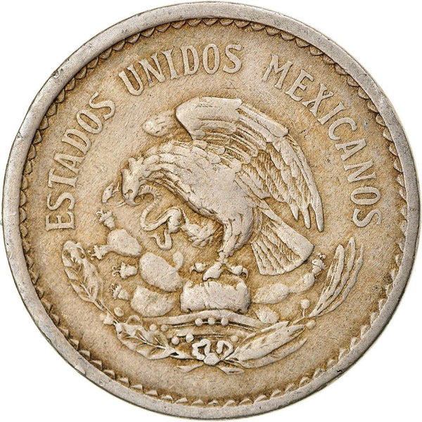 Mexico 10 Centavos Coin | Sun stone | Aztec | Golden Eagle | KM432 | 1936 - 1946