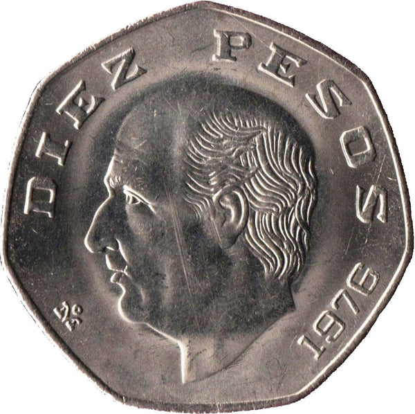 Mexico 10 Pesos Coin | Miguel Hidalgo Costilla | KM477 | 1974 - 1985
