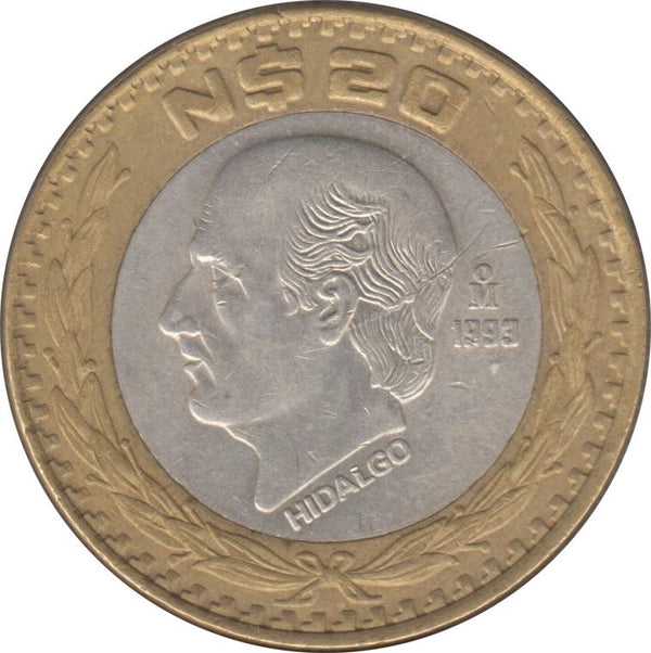 Mexico 20 Nuevos Pesos | Miguel Hidalgo 1753 - 1811 Coin | KM561 | 1993 - 1995