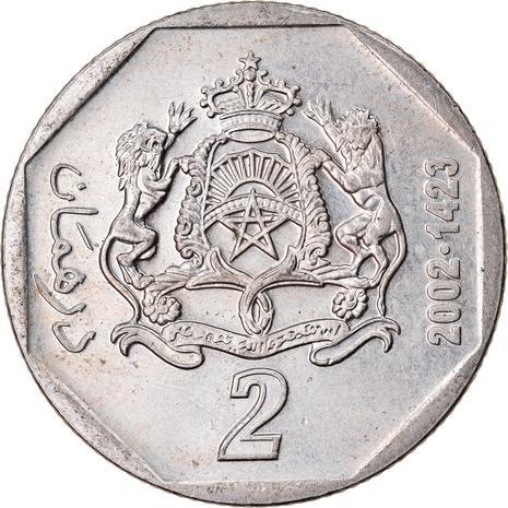Morocco 2 Dirhams - Mohammed VI Coin Y118 2002