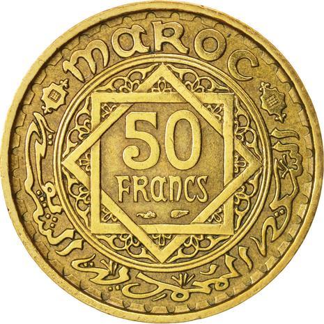 Morocco | 50 Francs Coin | Mohammed V | Y51 | 1952