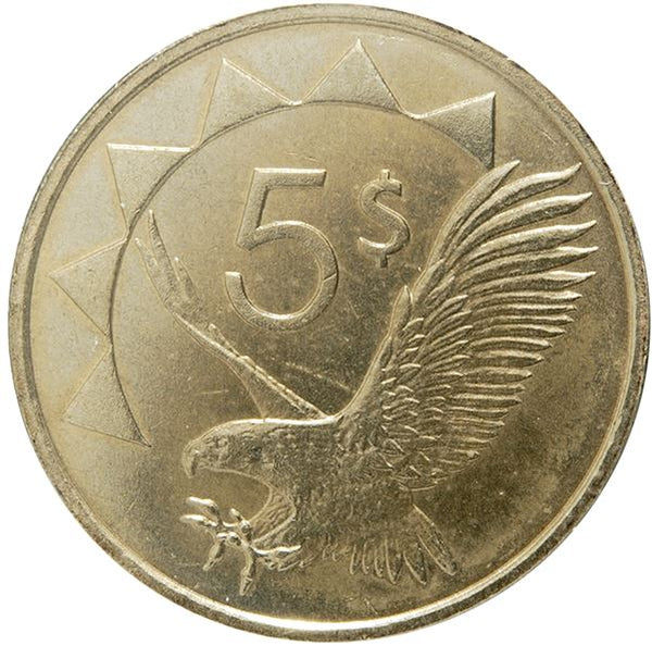 Namibia 5 Dollars Coin KM5 1993 - 2015