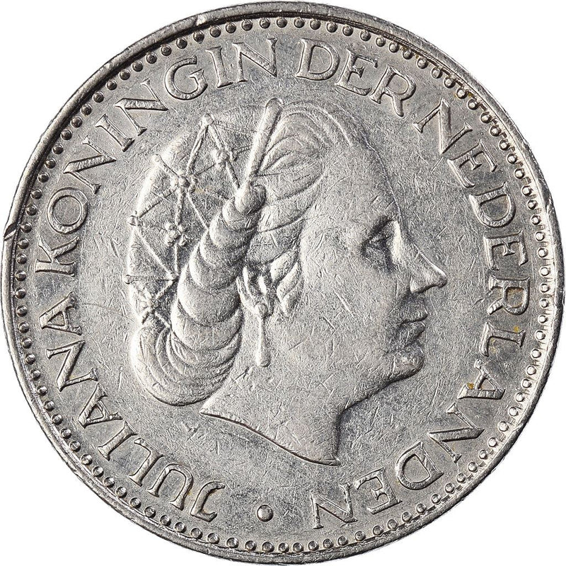 Netherlands 1 Gulden Juliana | Coin KM184a 1967 - 1980