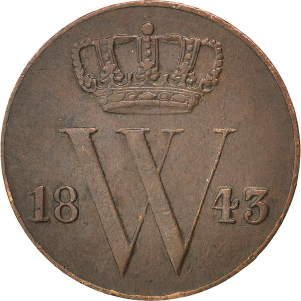 Netherlands | 1/2 Cent | Coin | Copper | 1841 - 1847 | D: 16 mm | W: 1.922 g