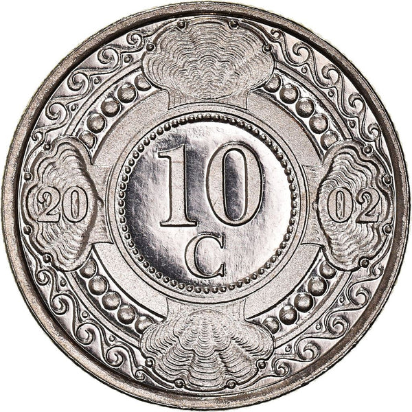 Netherlands Antilles 10 Cents Coin | Queen Beatrix | King Willem Alexander | Orange Blossom | KM34 | 1989 - 2016