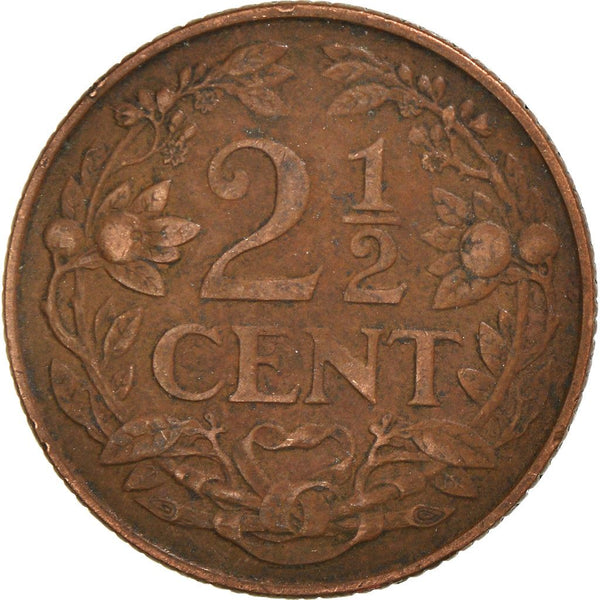 Netherlands Antilles 2.5 Cents Coin | Queen Juliana | Dutch Lion | Sword | KM5 | 1956 - 1965