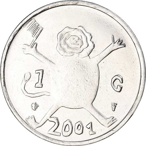 Netherlands Coin 1 Gulden | Queen Beatrix | KM233 | 2001