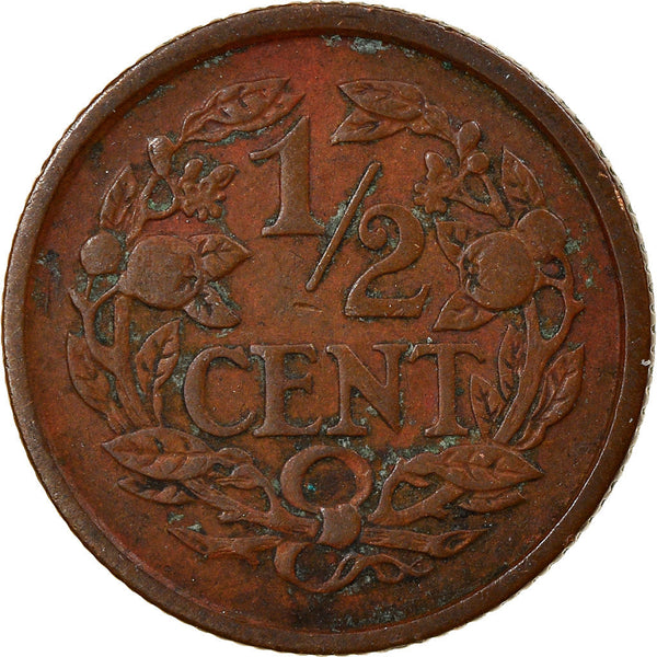 Netherlands Coin ½ Cent | Queen Wilhelmina | Lion | KM138 | 1909 - 1940