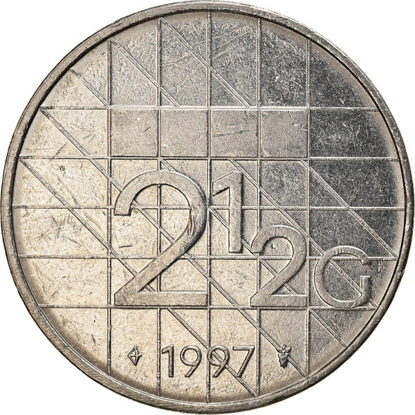 Netherlands Coin 2½ Gulden | Queen Beatrix | KM206 | 1982 - 2001