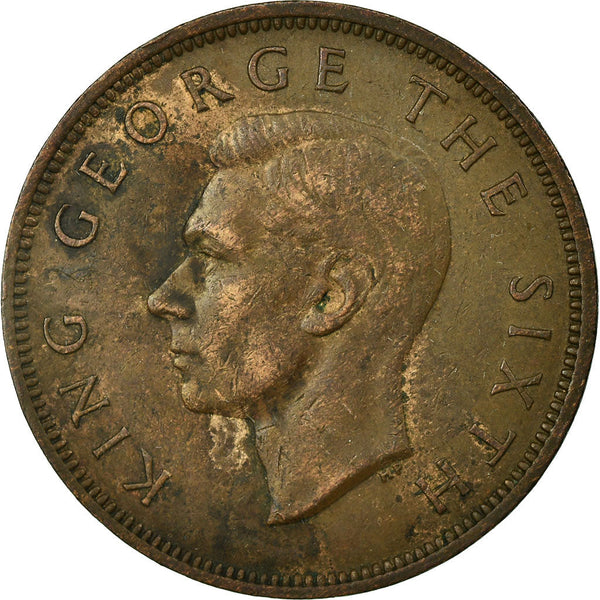 New Zealander 1 Penny Coin | King George VI | Tui Bird | KM21 | 1949 - 1952