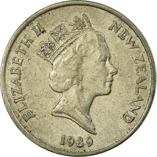 New Zealander 10 Cents Coin | Queen Elizabeth II | Maori Koruru Mask | KM61 | 1986 - 1998