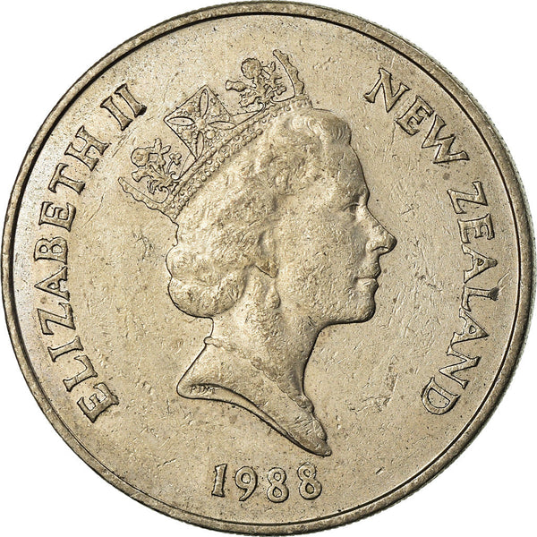New Zealander 20 Cents Coin | Queen Elizabeth II | Kiwi Bird | KM62 | 1986 - 1989