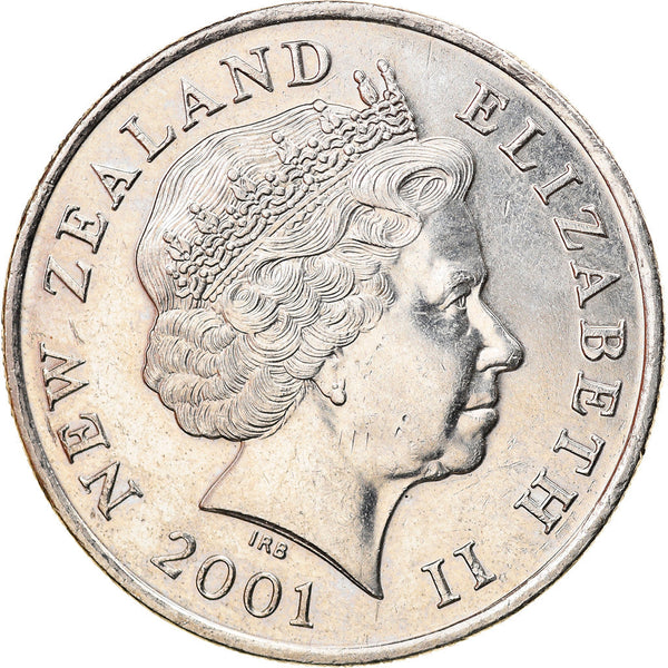 New Zealander 50 Cents Coin | Queen Elizabeth II | Captain James Cook | HMS Endeavour | KM119 | 1999 - 2006