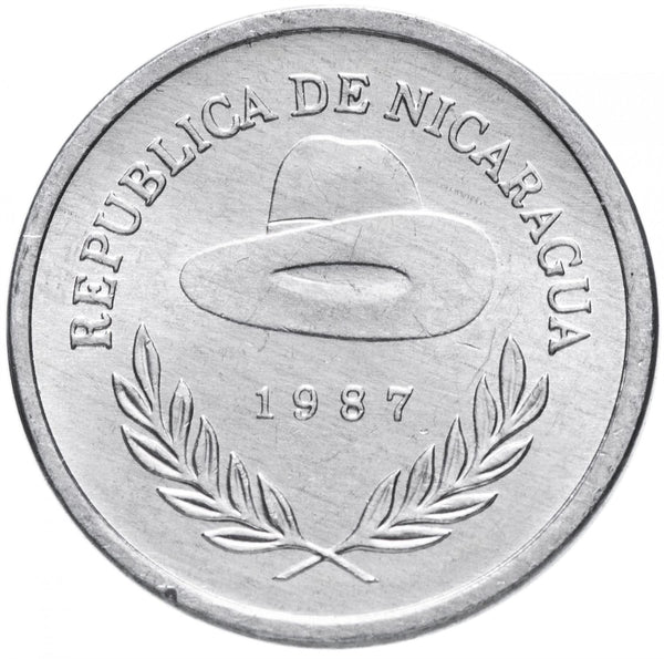 Nicaragua 5 Centavos Coin | Panama Hat | KM55 | 1987