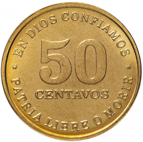 Nicaragua 50 Centavos Coin | Panama Hat | KM58 | 1987
