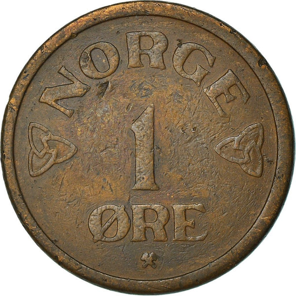 Norway | 1 Ore Coin | Haakon VII | KM398 | 1952 - 1957
